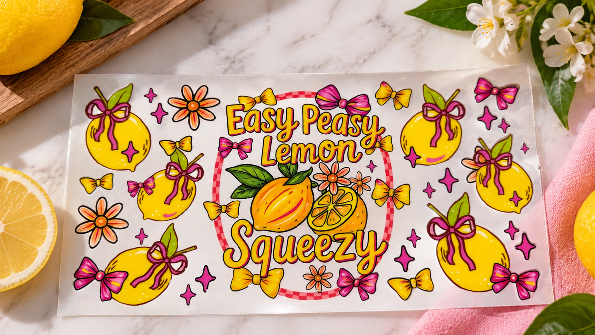 🍋✨ UV DTF “Easy Peasy Lemon Squeezy” ✨🍋 16oz