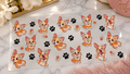 🐶🌼 Planche UV DTF – Corgis fleuris & petites pattes 🐾 🌼🐶 16oz