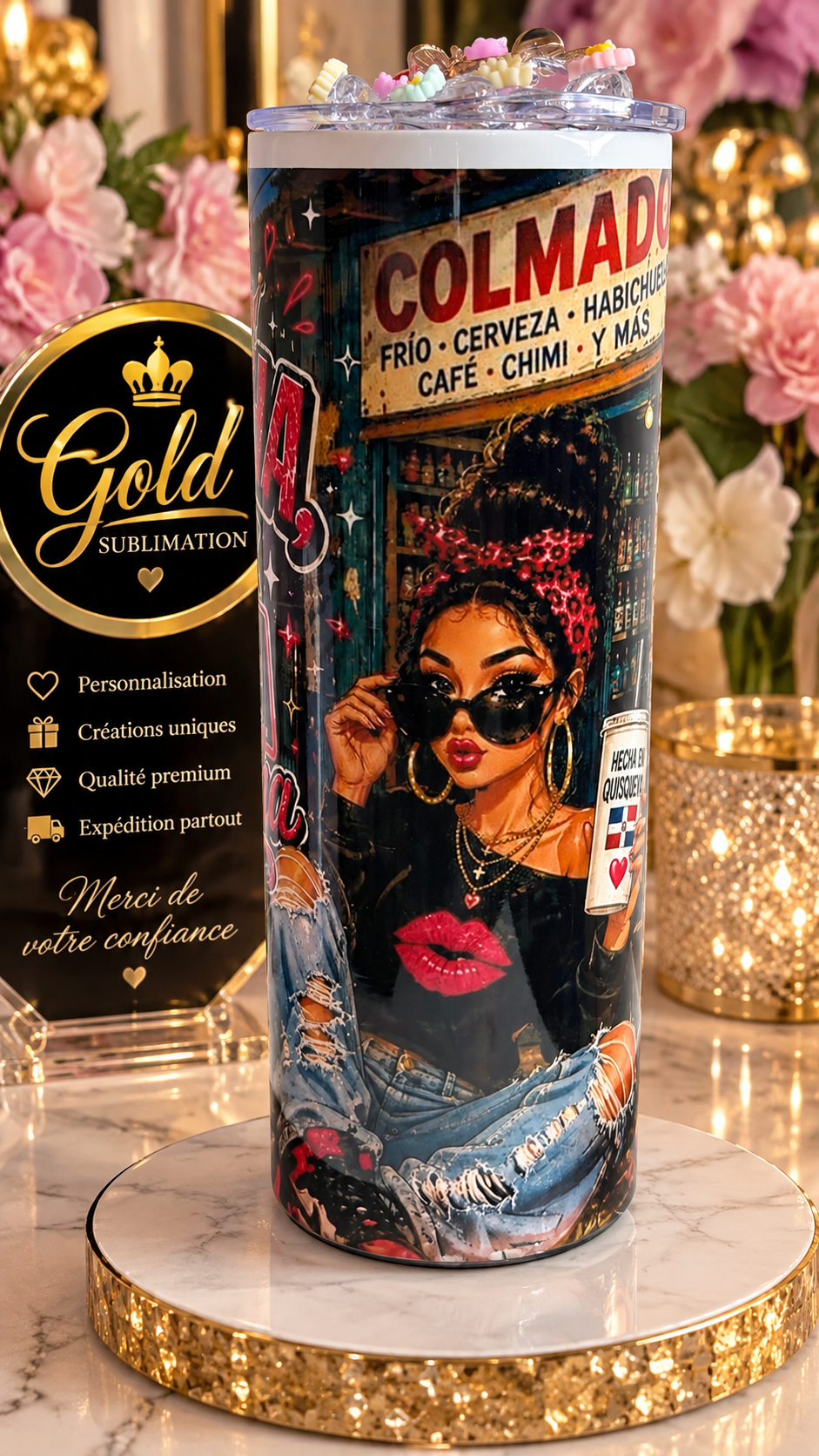 ✨ Verre personnalisé Gold Sublimation ✨ 20oz