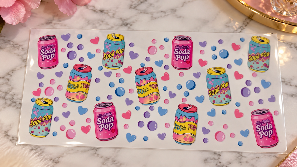 🥤💖 Planche UV DTF Soda Pop Kawaii 💖🥤 16oz