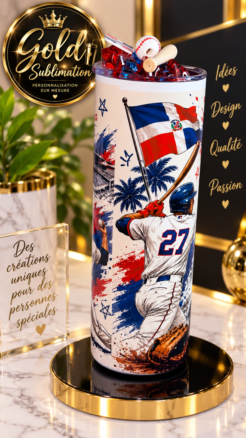 🇩🇴⚾ LE VERRE PERSONNALISÉ QUI CÉLÈBRE LA RÉPUBLIQUE DOMINICAINE ! ⚾🇩🇴 20oz