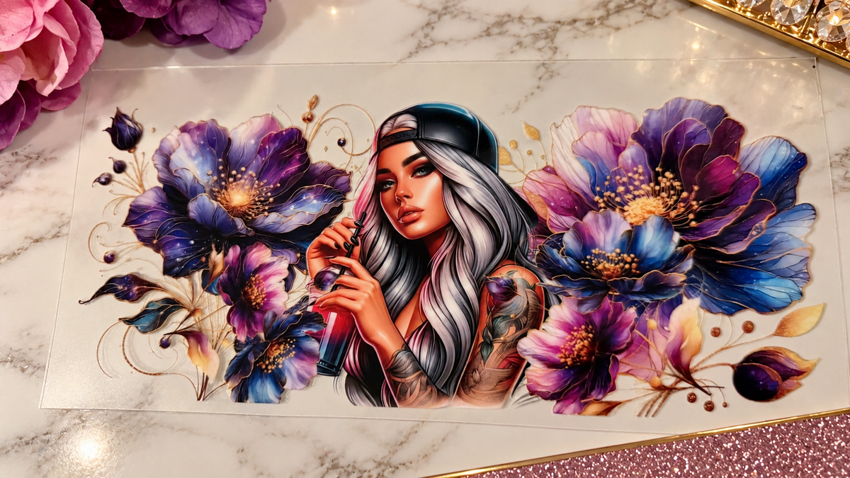 ✨ UV DTF – Beauté florale & glamour 16oz✨