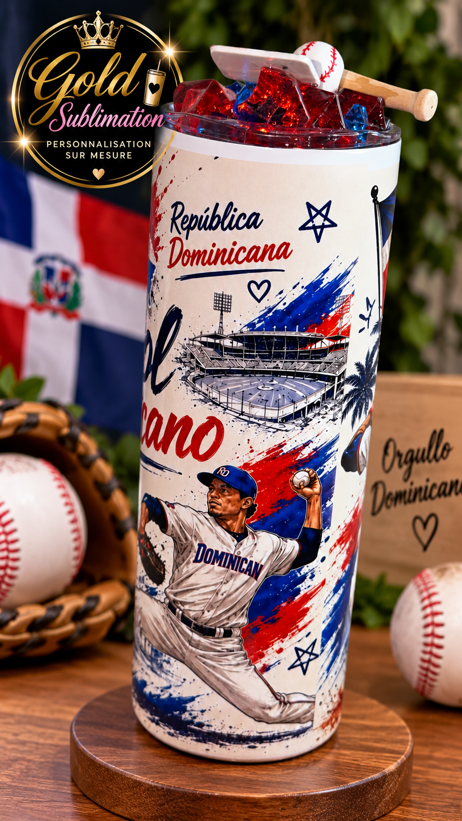 🇩🇴⚾ LE VERRE PERSONNALISÉ QUI CÉLÈBRE LA RÉPUBLIQUE DOMINICAINE ! ⚾🇩🇴 20oz