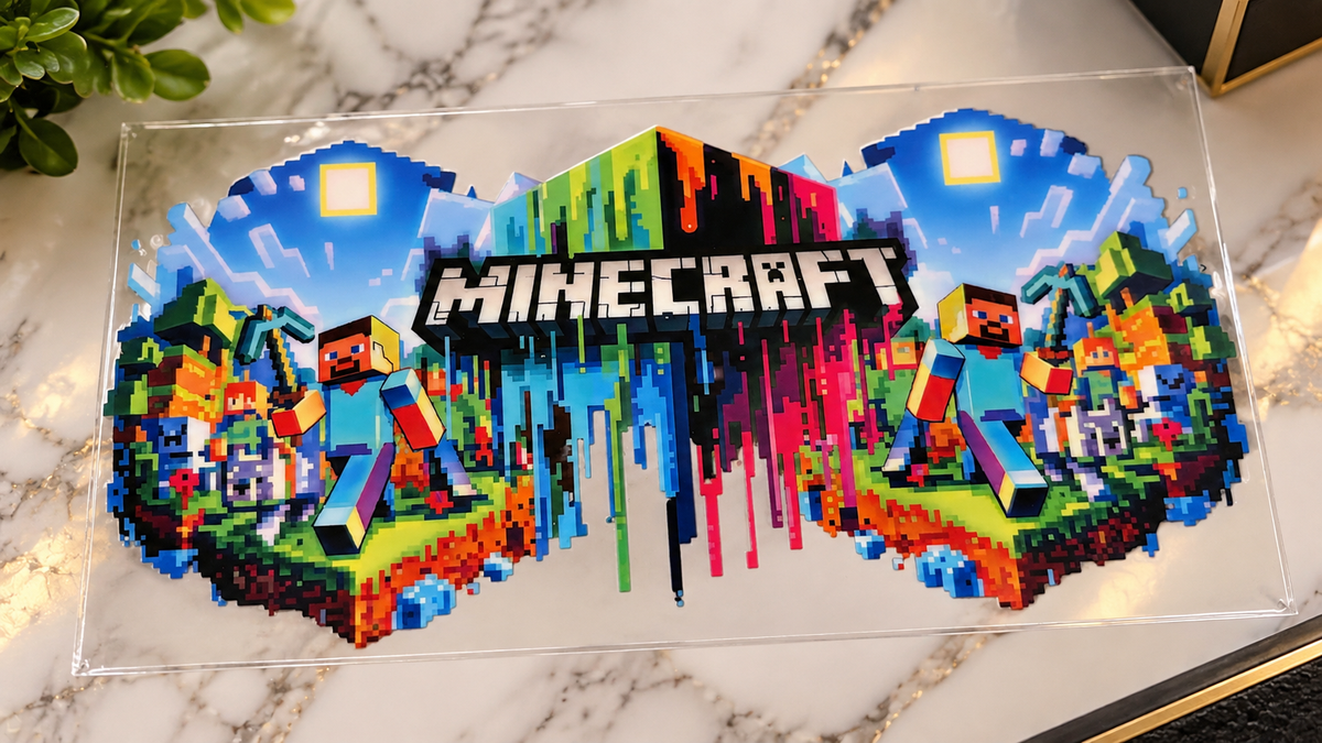 ⛏️ Planche UV DTF Minecraft 🎮💚 16oz