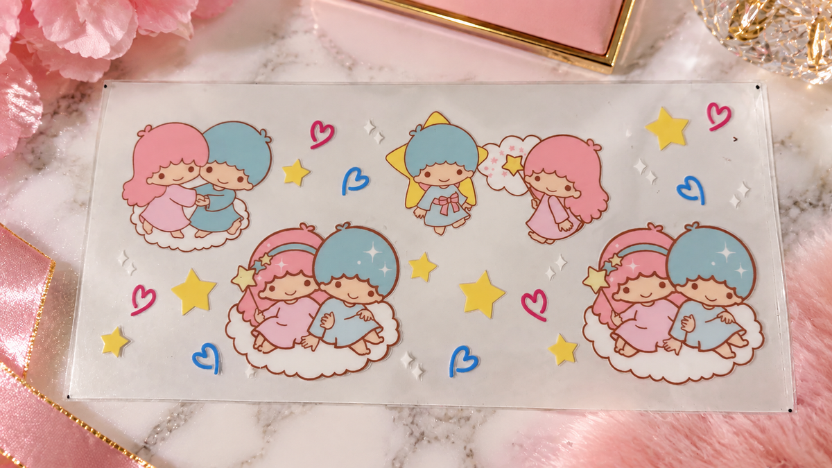 💕 Planche UV DTF – Little Twin Stars Kawaii 💕 16oz