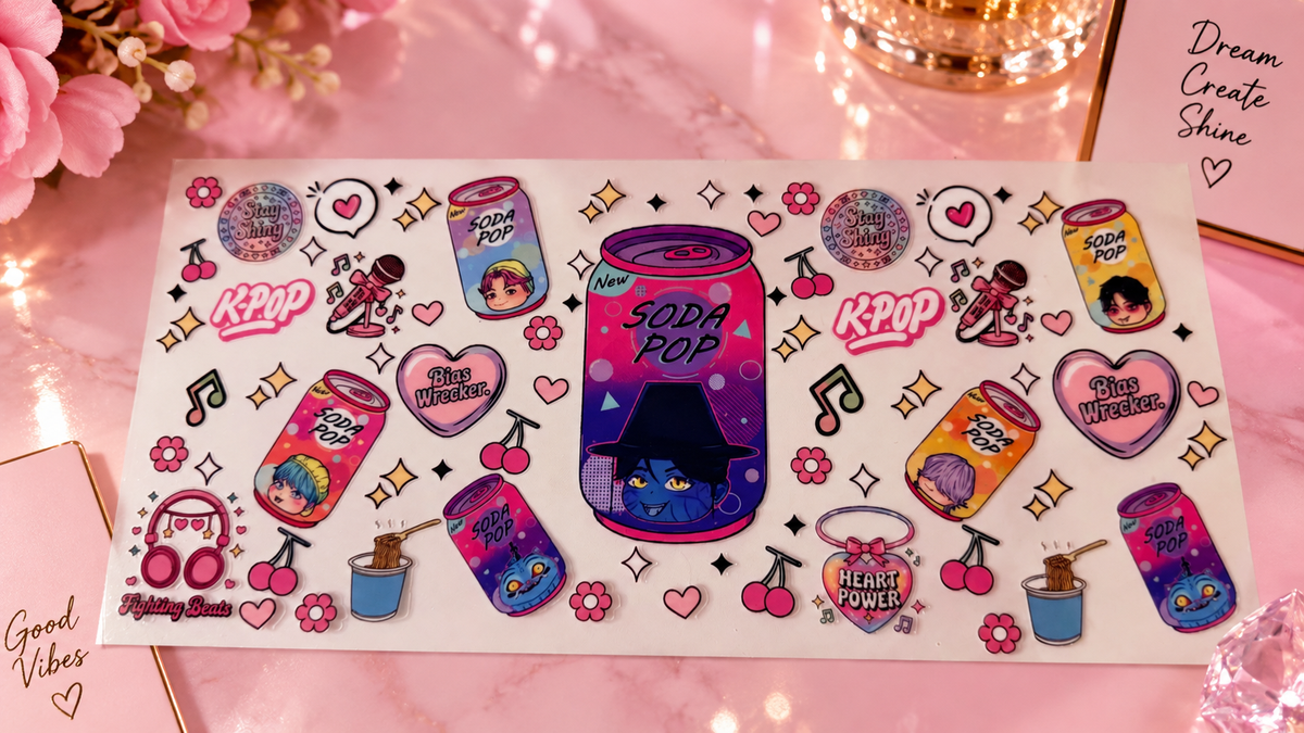✨ Planche UV DTF K-Pop & Soda Pop 💗🎶 ✨ 16oz