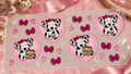 🐾🎀 Planche UV DTF – Dalmatien Kawaii Rose 🎀🐾 16oz
