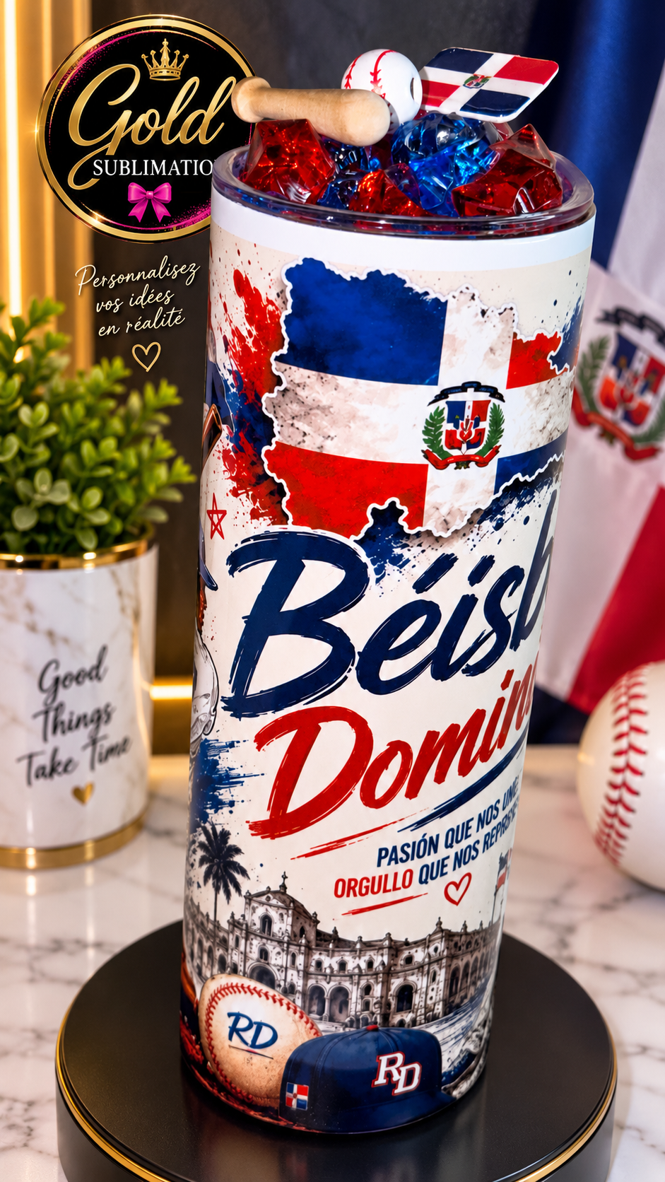 🇩🇴⚾ LE VERRE PERSONNALISÉ QUI CÉLÈBRE LA RÉPUBLIQUE DOMINICAINE ! ⚾🇩🇴 20oz