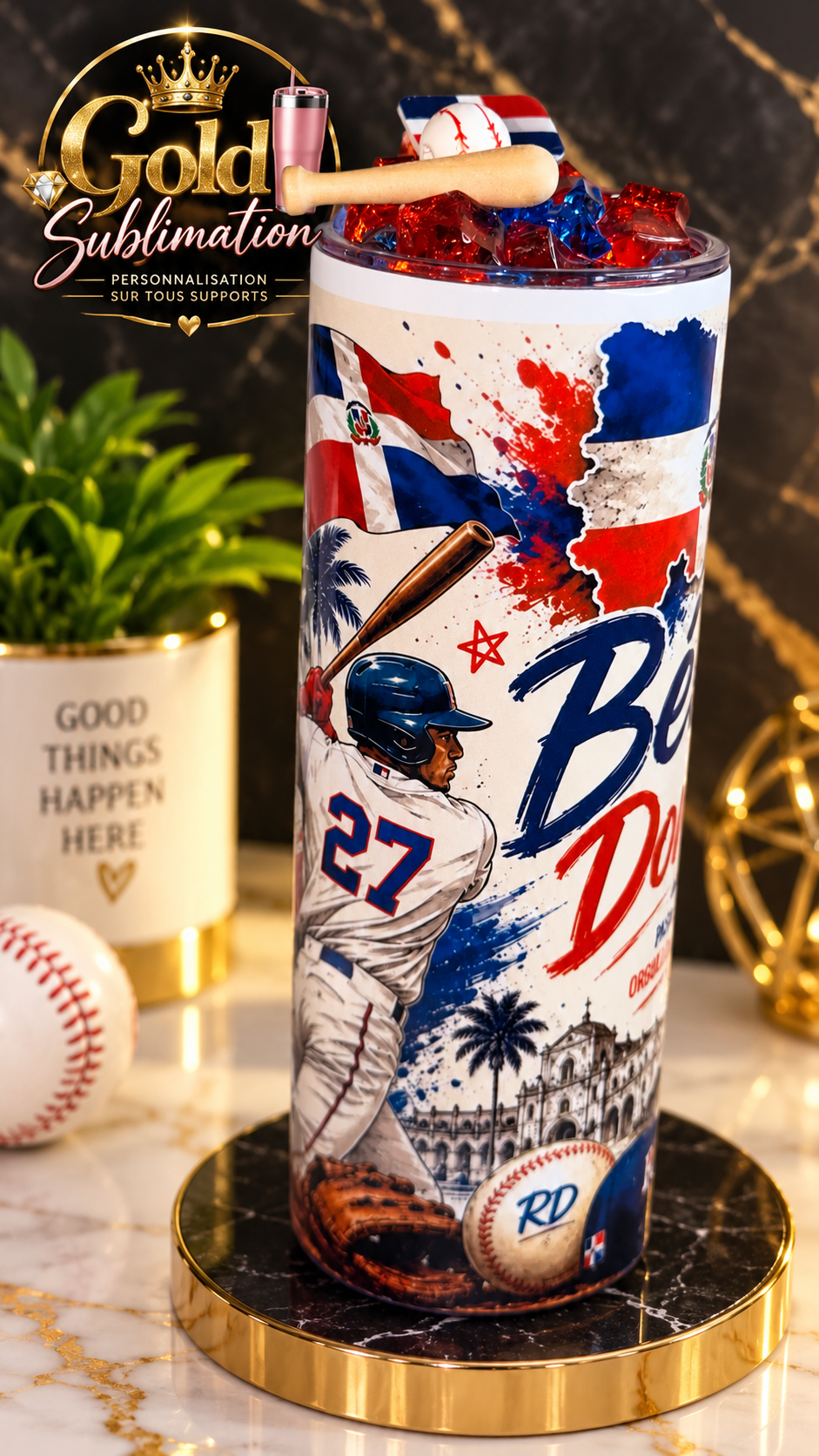 🇩🇴⚾ LE VERRE PERSONNALISÉ QUI CÉLÈBRE LA RÉPUBLIQUE DOMINICAINE ! ⚾🇩🇴 20oz